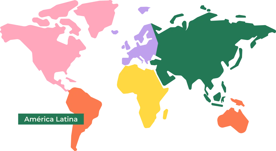 Mapa del mundo: acompañamos a personas en más de 50 países